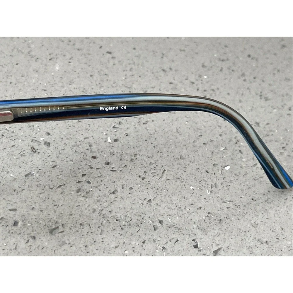 Mayhem MAYO S16 Eyeglasses Frames ONLY Brown Tortoise Blue Stripe Flex 49-15-130